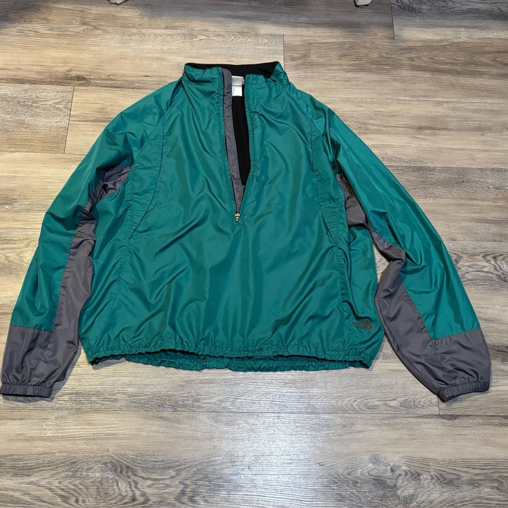 The North Face TekWare 1/2 zip pullover windbreaker men size Large teal